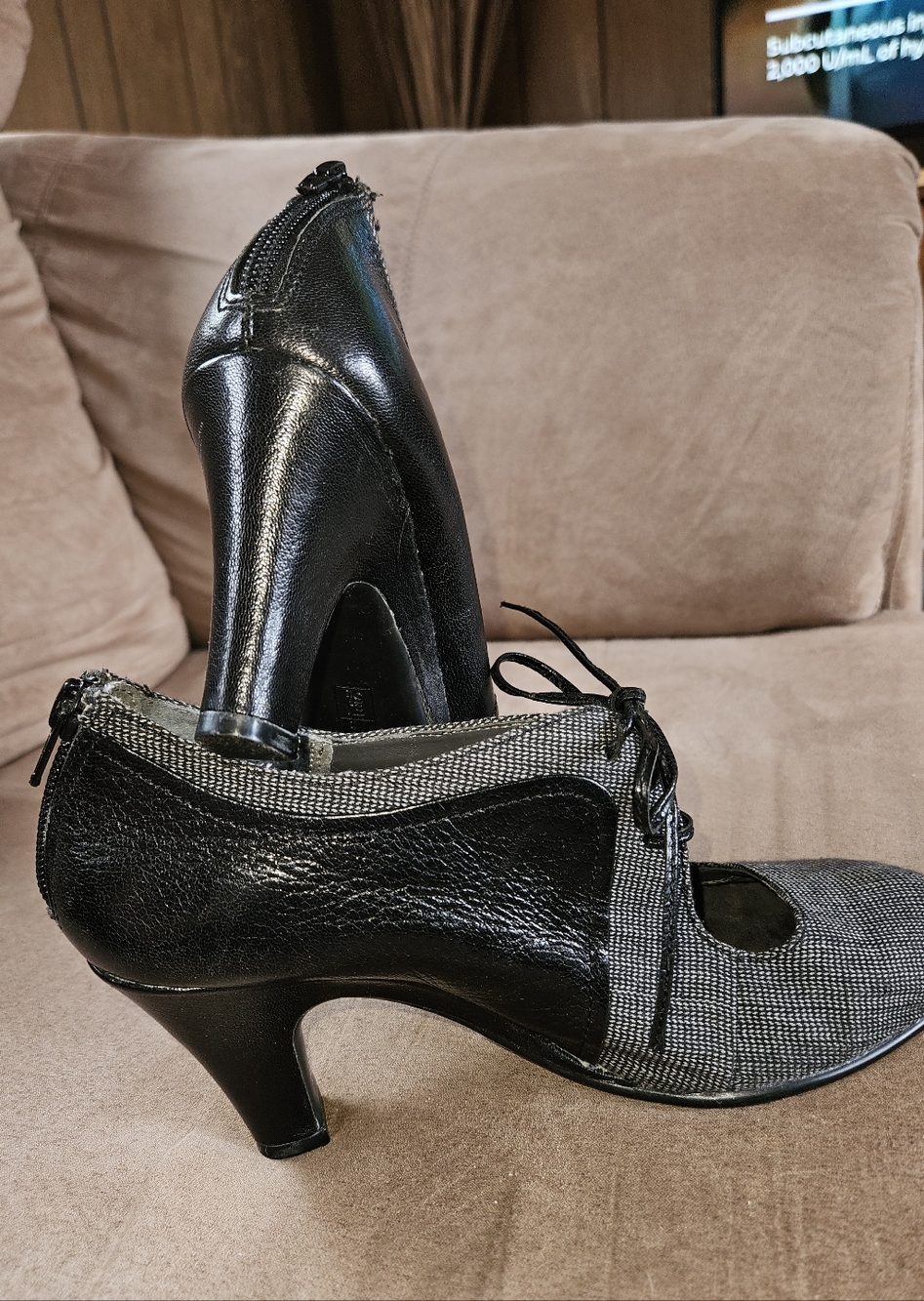 Aerosoles Sz 7.5M Lahdscape Zip Back Oxford Style 3" Heel Shoes - Picture 2 of 4